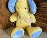 Carters Just One Year Yellow Blue Musical Plush Crib Pull Toy Dots Spots - $25.64