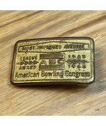 Vintage American Bowling Congress Most Improved Average Belt Buckle KG JD - $21.78