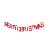 Indoor/Outdoor Light-Up Merry Christmas Banner with 115 LED Lights, Red, 9&#39; - €32,78 EUR