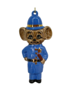 Vintage 4&quot;  Hand Painted Police Officer Cop Mouse Ceramic Hanging Ornament - $16.81