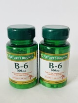 2 X Nature&#39;s Bounty Vitamin B6 100mg Energy Health Support 100ct Exp 11/26 - £13.33 GBP