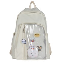 Solid Transparent Backpa Women Casual Simple Students Preppy Sweet Backpack Girl - £22.11 GBP