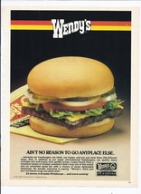 1981 Wendy&#39;s Print Ad Vintage Burger 8.5&quot; x 11&quot; - £15.05 GBP