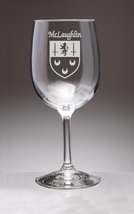 McLaughlin Irish Coat of Arms Wine Glasses - Set of 4 (Sand Etched) - £53.68 GBP