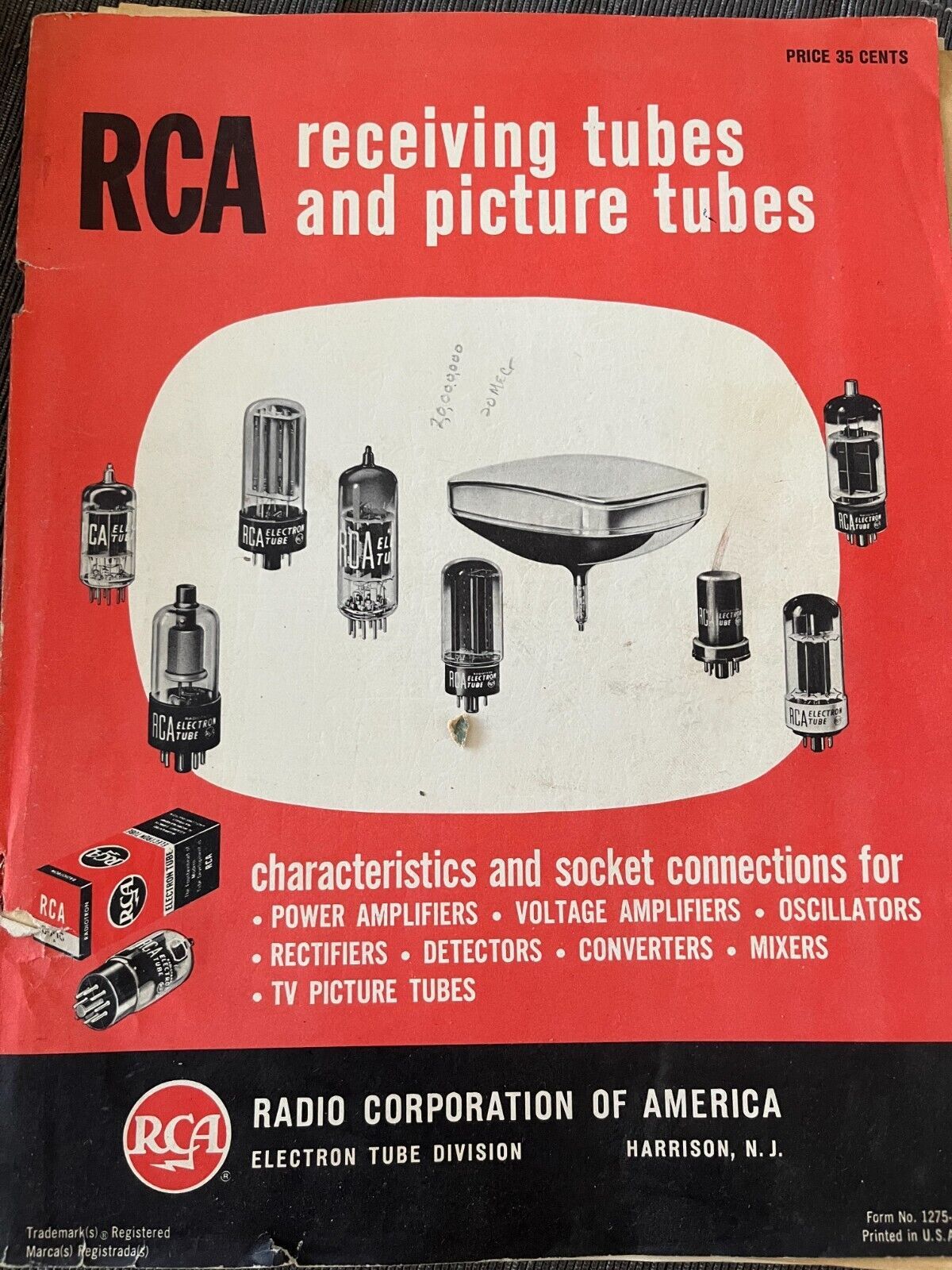 1959 RCA Receiving and Picture Tubes characteristics socket connections chart - $24.50