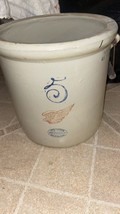 5 Gallon Red Wing Stoneware Crock With Handles ~ Redwing Minnesota. Antique - £292.16 GBP