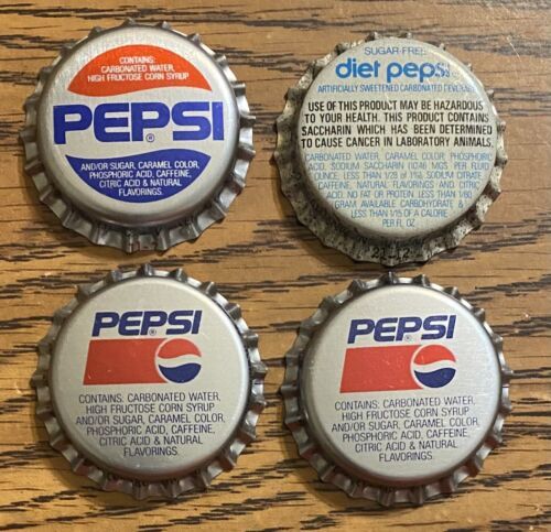 Vintage 4 Pepsi, Diet Pepsi Bottle Caps Crowns - $8.59