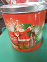 Great COCA COLA &quot;Santa Claus&quot; Large Tin CANISTER 9.5&quot; - $10.48