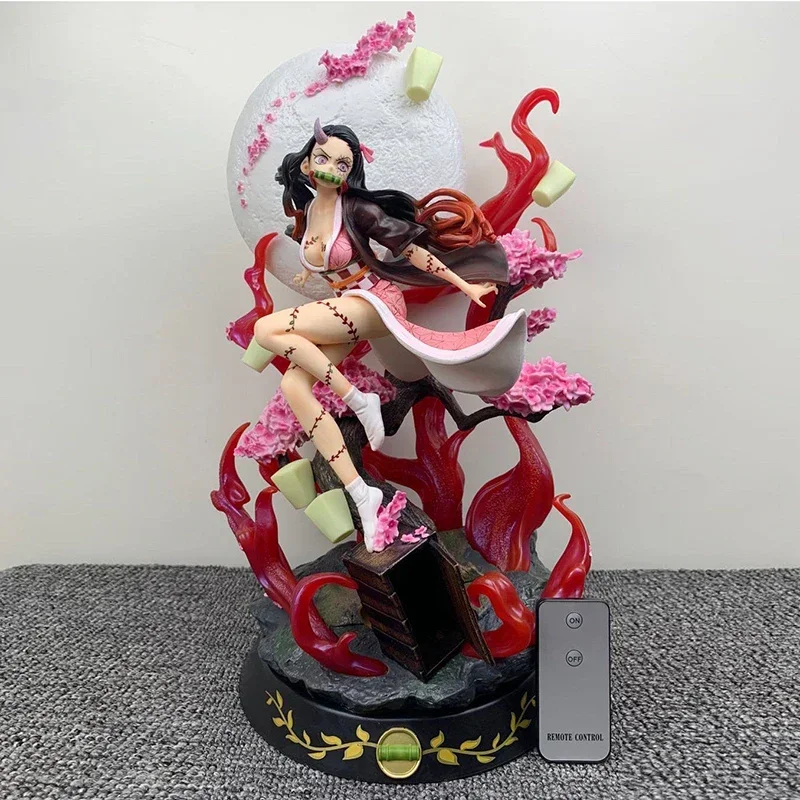 New 42cm Gk Demon Slayer Anime Figure Kamado Nezuko  With Light Action Figurine - £53.06 GBP+