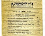 Joppa Grill &amp; Sandwich Shop Menu Routes 18 &amp; 106 Elmwood Massachusetts 1... - £32.59 GBP