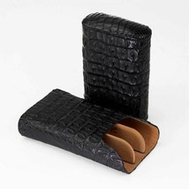 Brizard and Co &quot;Show Band&quot; 3 Cigar Case - Black Caiman Crocodile USA - £359.71 GBP