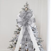 Filltown Christmas Tree Topper Bow 53x13 Inch Grey Silver Xmas Decor - €13,03 Filltown Christmas Tree Topper Bow 53x13 Inch Grey Silver Xmas Decor - €13,03 EUR