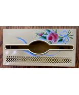 MCM Yello Tissue Box Holder Cover Handpainted Tole Ware Metal Vanity Han... - $26.09 CAD