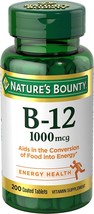 Nature&#39;s Bounty Vitamin B12, Supports Energy Metabolism, Tablets, 1000mcg, 200 C - £20.70 GBP