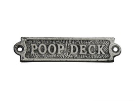 [Pack Of 2] Rustic Silver Cast Iron Poop Deck Sign 6&quot; - £24.54 GBP