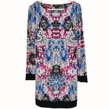 Nicole by Nicole Miller long sleeve blue pink lace blur shift dress Ladies Small - £22.45 GBP