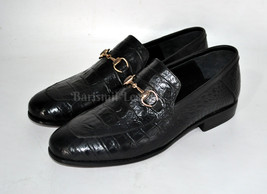 Handmade Black Leather Dress Loafers Shoes Leather Dress Shoes for Men - $169.99+