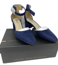 IDIFU Blue Suede Pump with Block Heel Size 7 NIB - $56.99