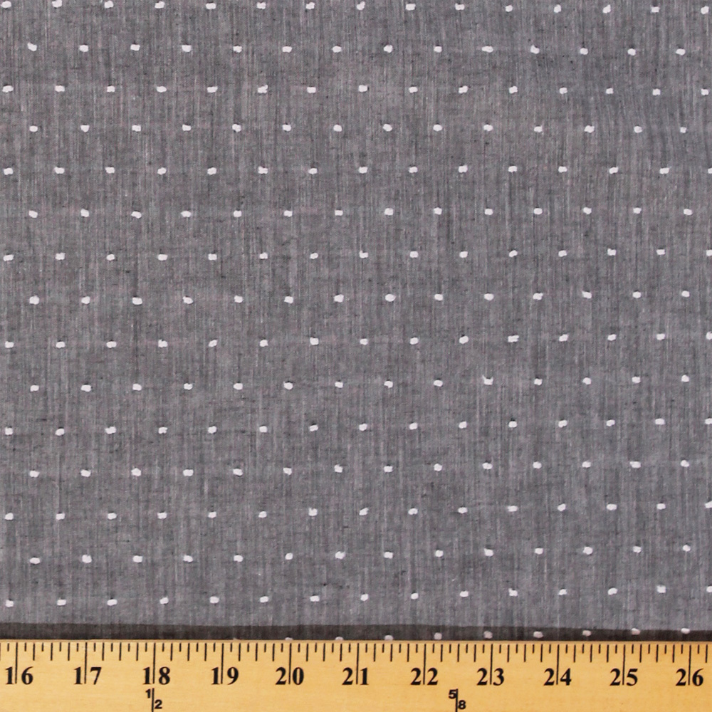 Chambray Tufted Dot Grey Fabric by the Yard D171.07 - $7.99