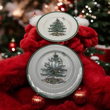 (SET OF 2) Spode England CHRISTMAS TREE S3324 Dinner Plates 10 3/4” Good... - $25.73
