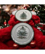 (SET OF 2) Spode England CHRISTMAS TREE S3324 Dinner Plates 10 3/4” Good... - $25.73
