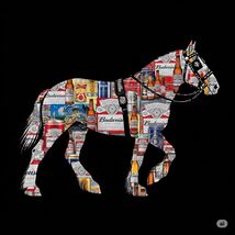 Budweiser Bud Beer Advertising Metal  Sign 8x12in Vintage Clydesdale Hor... - $24.74