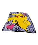Pokemon Pikachu Fleece Throw Blanket – Purple Comic Heart Design - $392.57 MXN