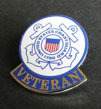 Uscg Coast Guard Veteran Shield Lapel Hat Pin Badge 1 X 1.2 Inches Usa - £4.38 GBP