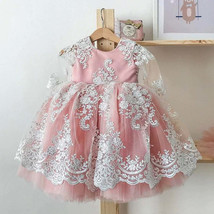 Baby Girls Children Toddler Lace Flower Princess Formal Prom Tutu Ball Gown_ - £12.05 GBP+