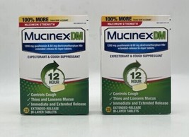 Mucinex 12 Hour Relief, DM Max Strength Cough, 28 Tablets Pack of 2 Exp 2026 - £18.29 GBP