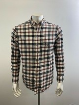 Chaps Men&#39;s Button Up Flannel Shirt Size Large White Black Red Plaid Long Sleeve - £7.56 GBP