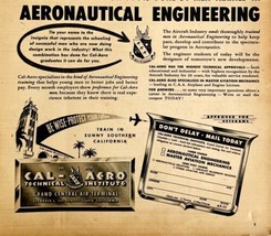 1949 Aviation Cal-Aero Institute Advertisement Aeronautical Engineering CA - $32.50