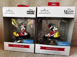 Hallmark Mickey &amp; Minnie Mouse On Inner Tube Christmas Tree Ornaments New DIsney - £21.70 GBP