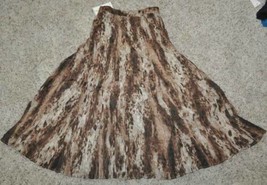 Womens Skirt Elastic Waist Requirements Brown Animal Crinkled Pull On Skirt-sz S - £15.92 GBP