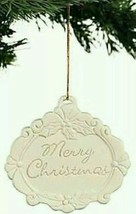 MAKE OFFER》Ivory Jade MERRY CHRISTMAS Porcelain Christmas Tree Ornament  - $6.43