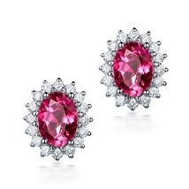 Kardy Fashion Design Stud Solid 14K White Gold Natural Gemstone Tourmali... - $538.99