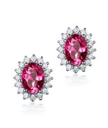 Kardy Fashion Design Stud Solid 14K White Gold Natural Gemstone Tourmali... - $538.99