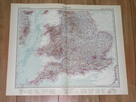 1931 VINTAGE MAP OF ENGLAND CORNWALL MIDLANDS LONDON / WALES / GREAT BRI... - $26.07