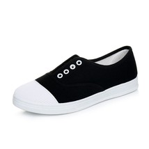 Canvas Casual Shoes Woman Flats 2020 Solid Comfortable Sneakers Women Slip-on Lo - £20.97 GBP