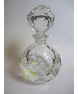 Vtg I. W. Rice Hand Cut Faceted Crystal Perfume Bottle Japan Chipped - $22.00