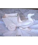 McCoy Pottery Goose with Cart Planter Matte White (#104) - £39.31 GBP