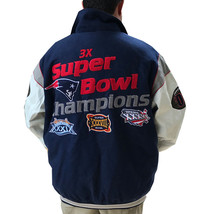 New England Patriots Jacket Wool Leather Super Bowl Champions - £137.62 GBP