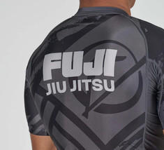 Fuji Battle Flex Lite MMA BJJ Jiu Jitsu Short ShortSleeve SS Rashguard - Black - £43.76 GBP