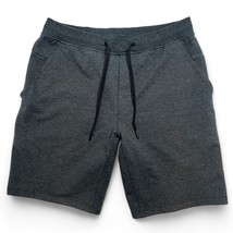 Lululemon Shorts Mens Large Grey City Sweat Stretch Casual Gym Zip Pocket 9&quot; - £22.84 GBP