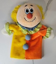 Vtg Dakin 1982 Clown Hand Puppet Plush Colorful 11” Baby Lovey  - £11.86 GBP