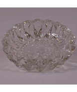 Vintage Round Heavy Clear Cut Glass Ashtray MCM INDONESIA Rare Very Good... - $7.85
