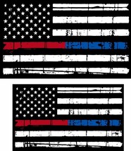 Thin blue line decal Thin Red Line Flag Decal - One 3&quot; x 1.75&quot; &amp; one 3&quot; ... - £6.99 GBP