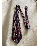 EUC Town Craft Men&#39;s Tie Red Black and Gray 100% Polyester - £14.80 GBP