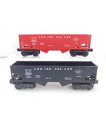 2 Lionel Trains Postwar Lehigh Valley LV Hoppers 6476 Red 6456 Black O G... - $24.74