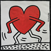 Painting Artwork Keith HARING Signed Canvas, Vintage Abstract Modern Art... - £130.92 GBP